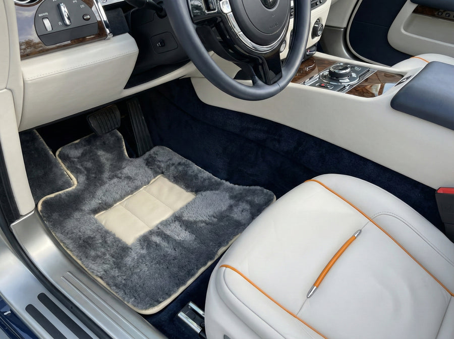 سجاد سيارات جلد الخراف لسيارة Rolls Royce Dawn Rr6 2016-2023 من علامة Er56 Design