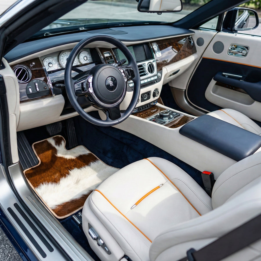 سجاد سيارات لسيارة Rolls Royce Dawn Rr6 2016-2023 جلد رقيق فاخر إصدار محدود