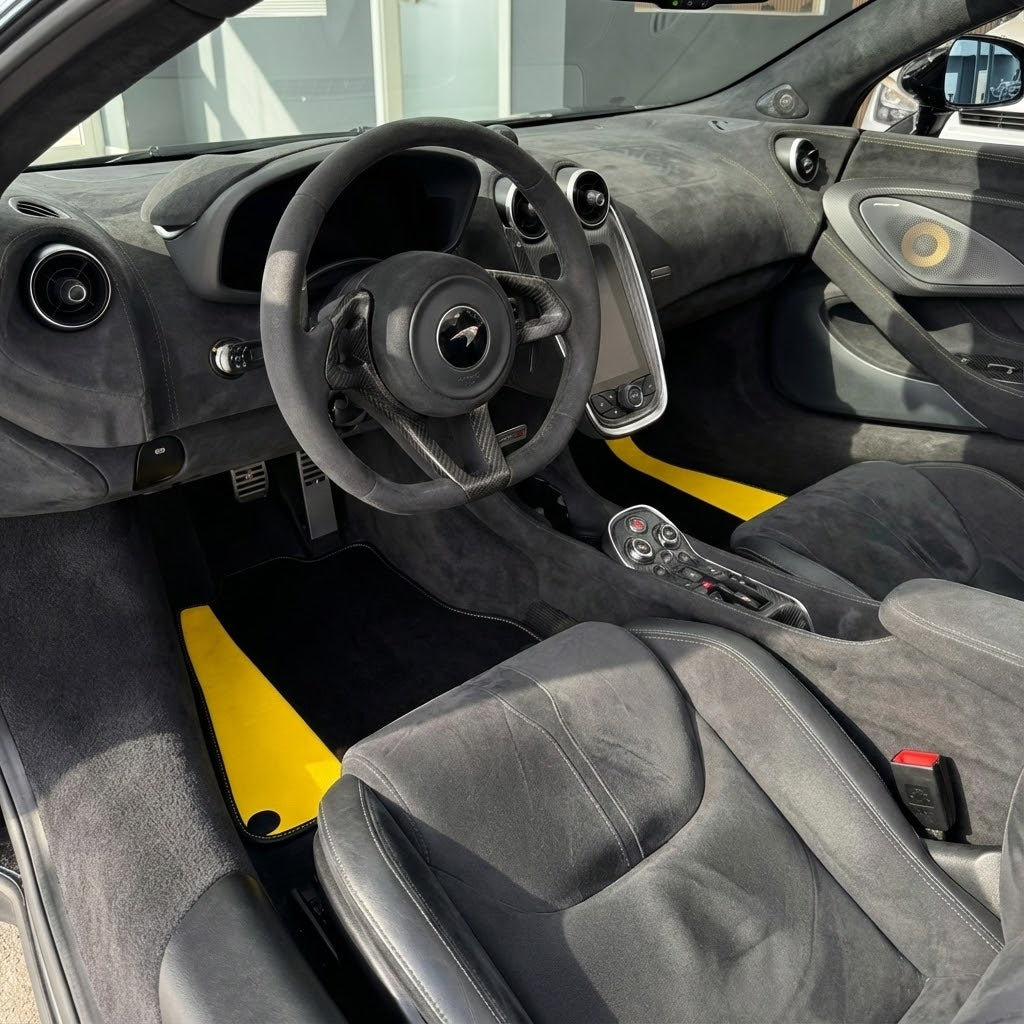 Interior look of floor mats for McLaren 600 LT (2018-2020)