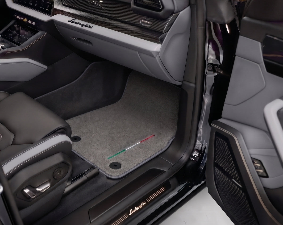 Interior look of floor mats for Floor Mats For Lamborghini Urus Gray Tailored Carpets