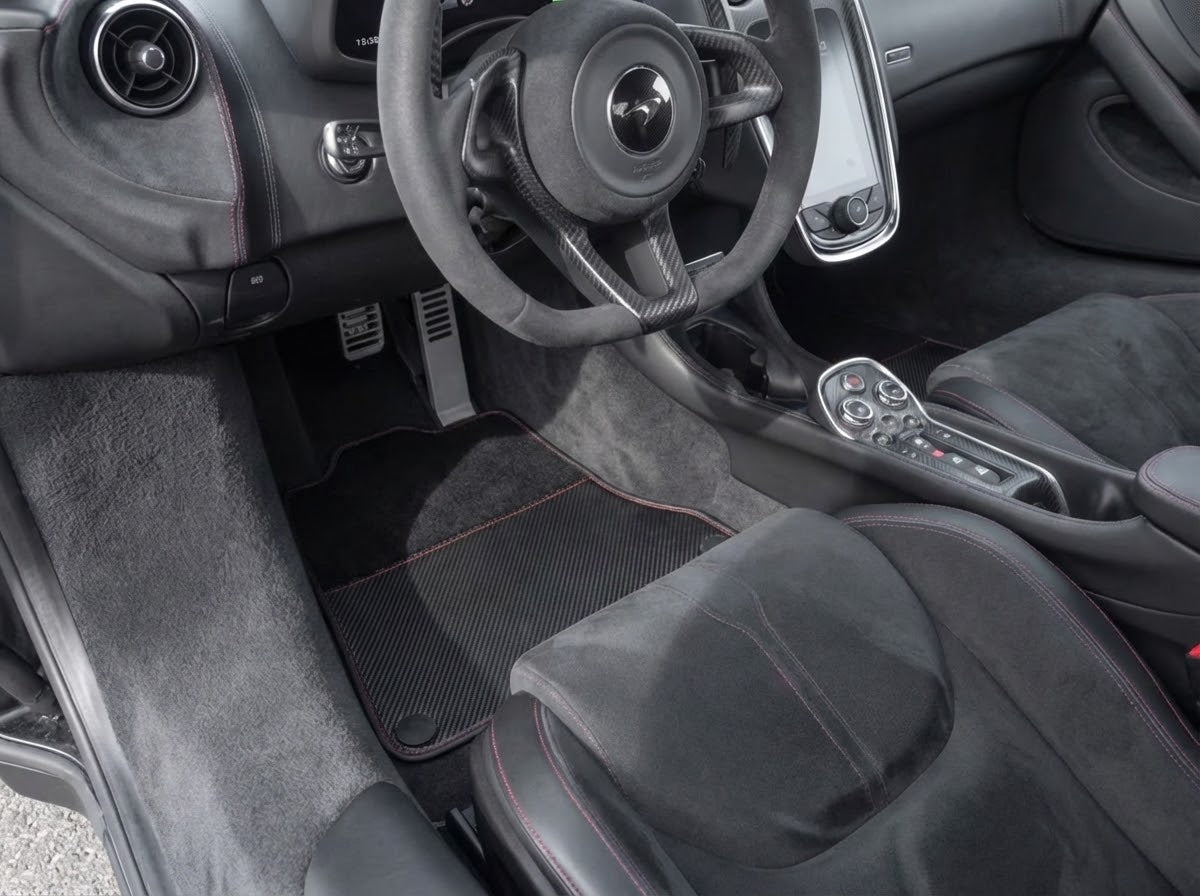 Interior look of floor mats for McLaren 600LT (2018-2020) Black Tailored Carpets