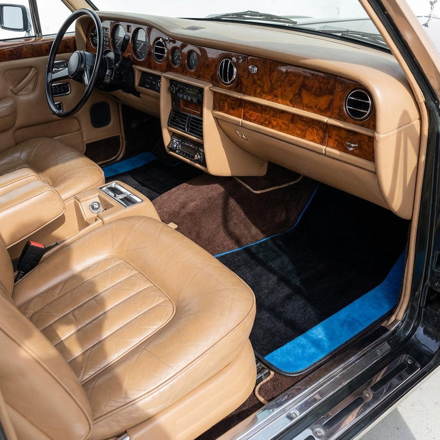 Custom Floor Mats for Rolls Royce Wraith (2013–2023) with Blue Alcantara