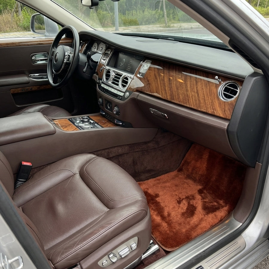 Ginger Color Sheepskin Floor Mats for Rolls-Royce Ghost Series II (2021-2024)