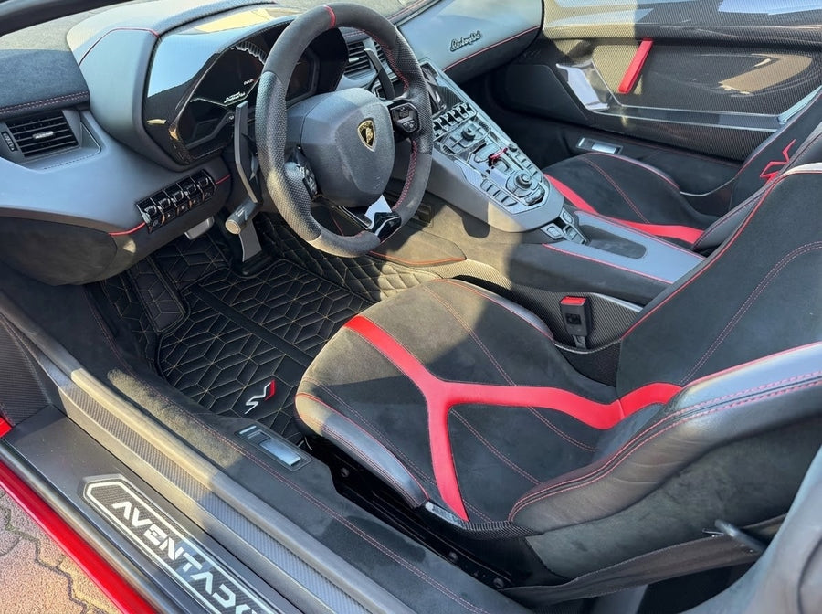 Leather Floor Mats for Lamborghini Aventador SVJ Limited Edition