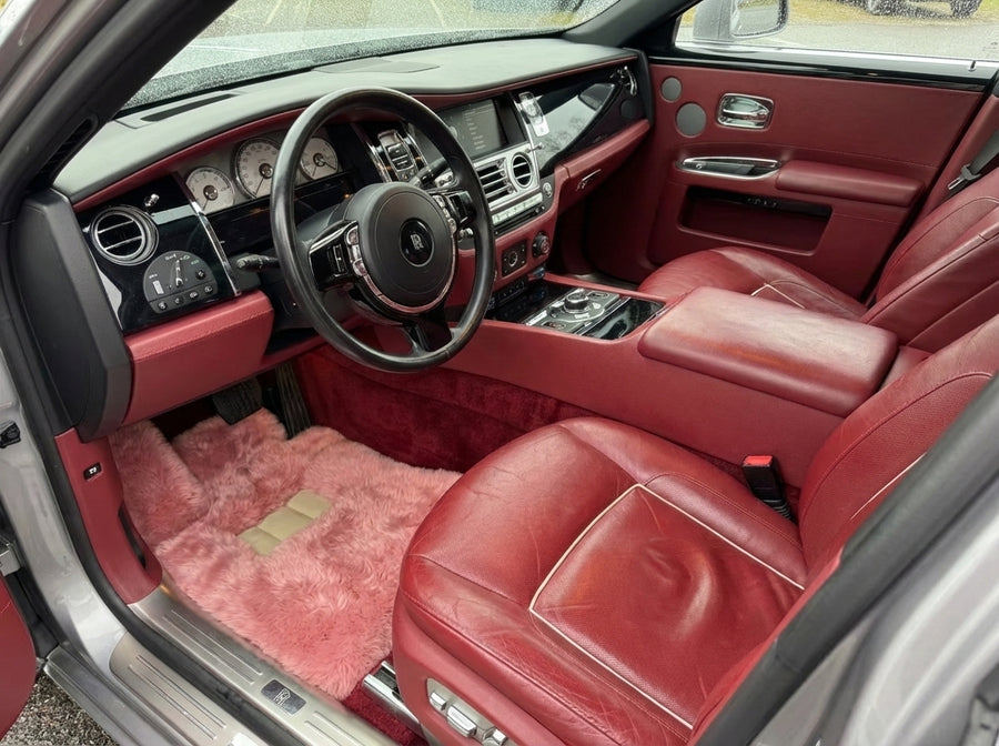 Pink Sheepskin Floor Mats For Rolls Royce Ghost Series I (2010–2020) Er56 Design Brand