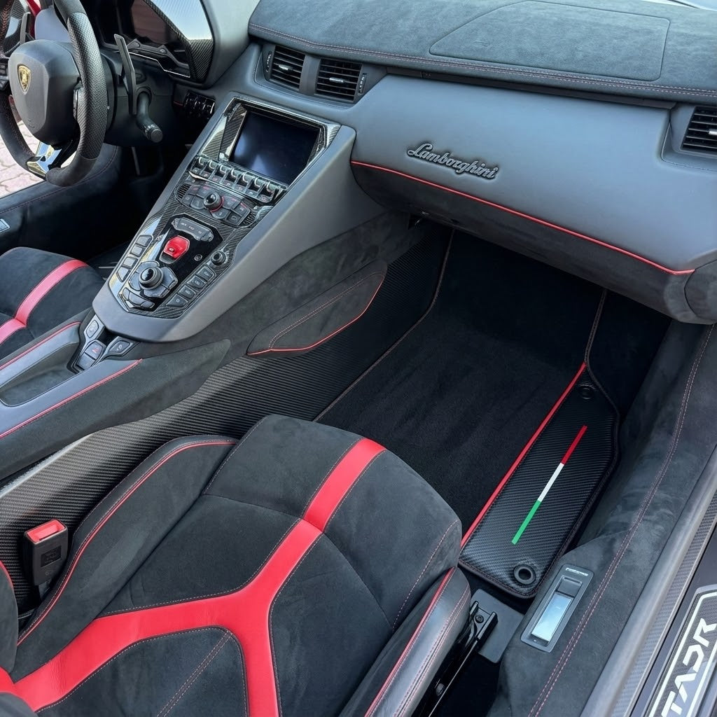 Interior look of floor mats for Lamborghini Aventador SV