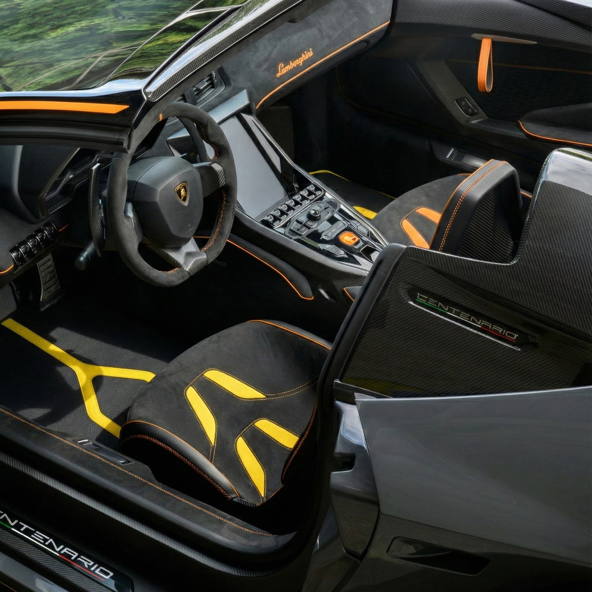 Interior look of floor mats for Lamborghini Centenario (2016-2017)
