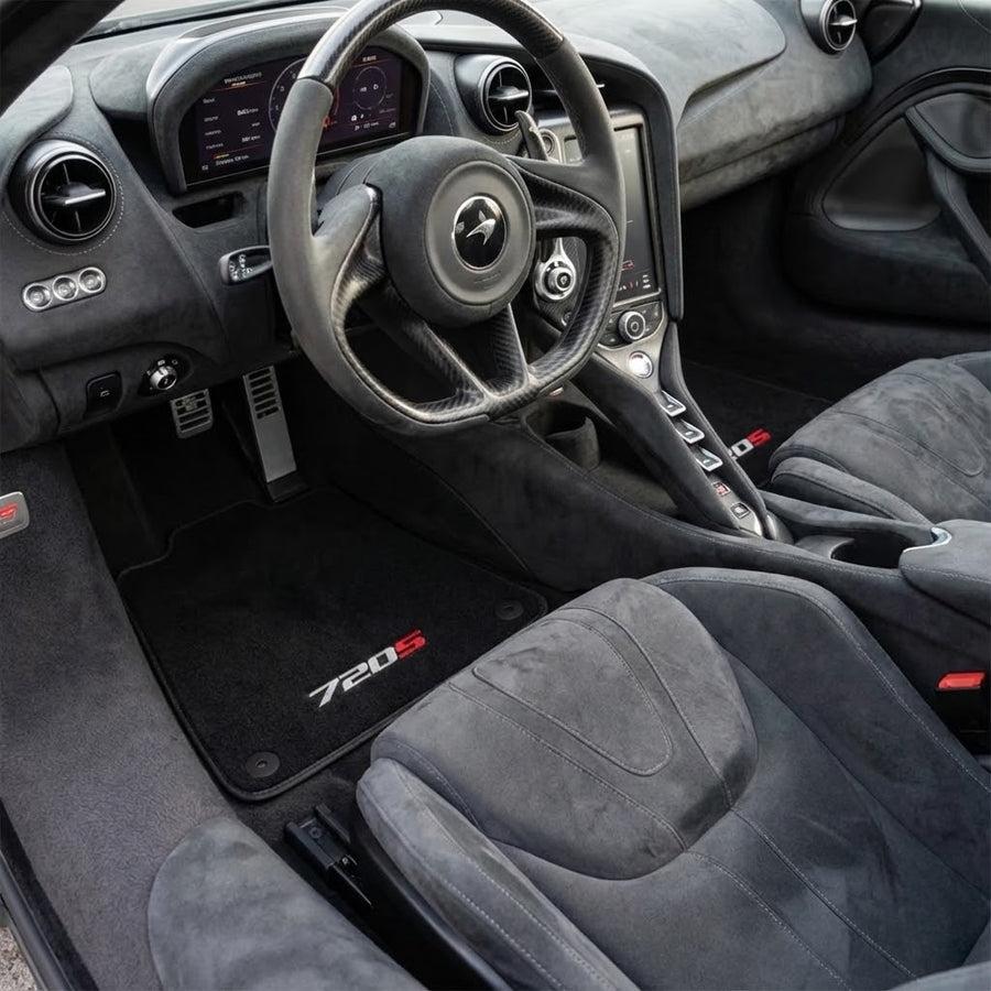 سجاد سيارات لماكلارين 720S سجادات سوداء مفصلة مجموعة أوتووين