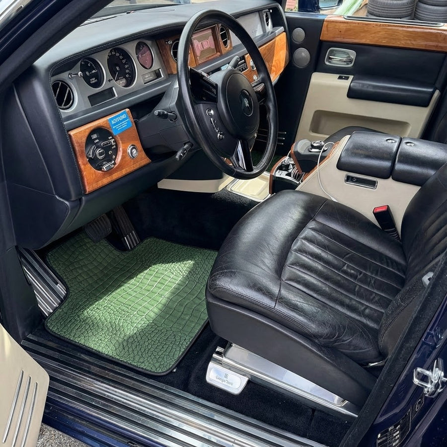 Green Leather Floor Mats for Rolls-Royce Phantom Drophead Coupe (2007-2016)