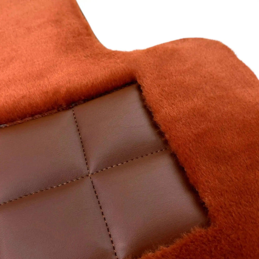 Ginger Color Sheepskin Floor Mats for Rolls-Royce Phantom VIII (2017-2024) - AutoWin