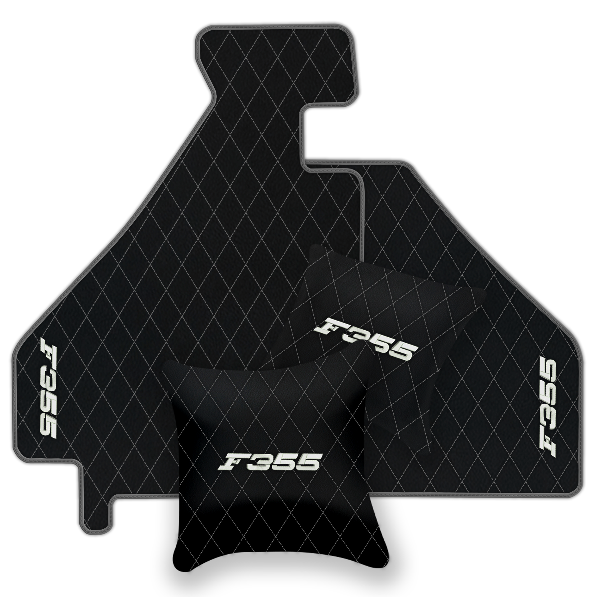 Luxury Black Leather Floor Mats for Ferrari 488 Spider (2016-2022)