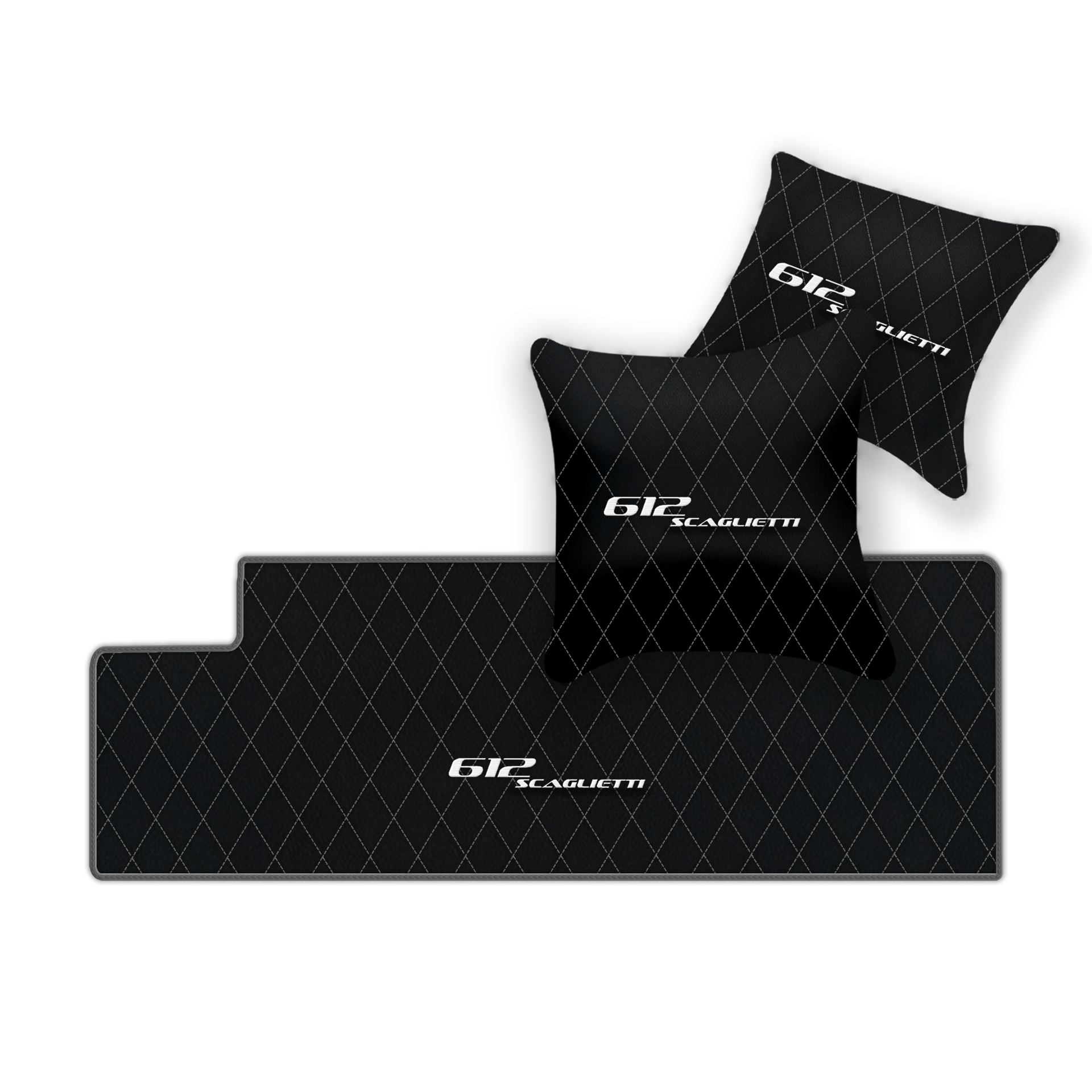 Luxury Black Leather Floor Mats for Ferrari 612 Scaglietti (2005-2011)