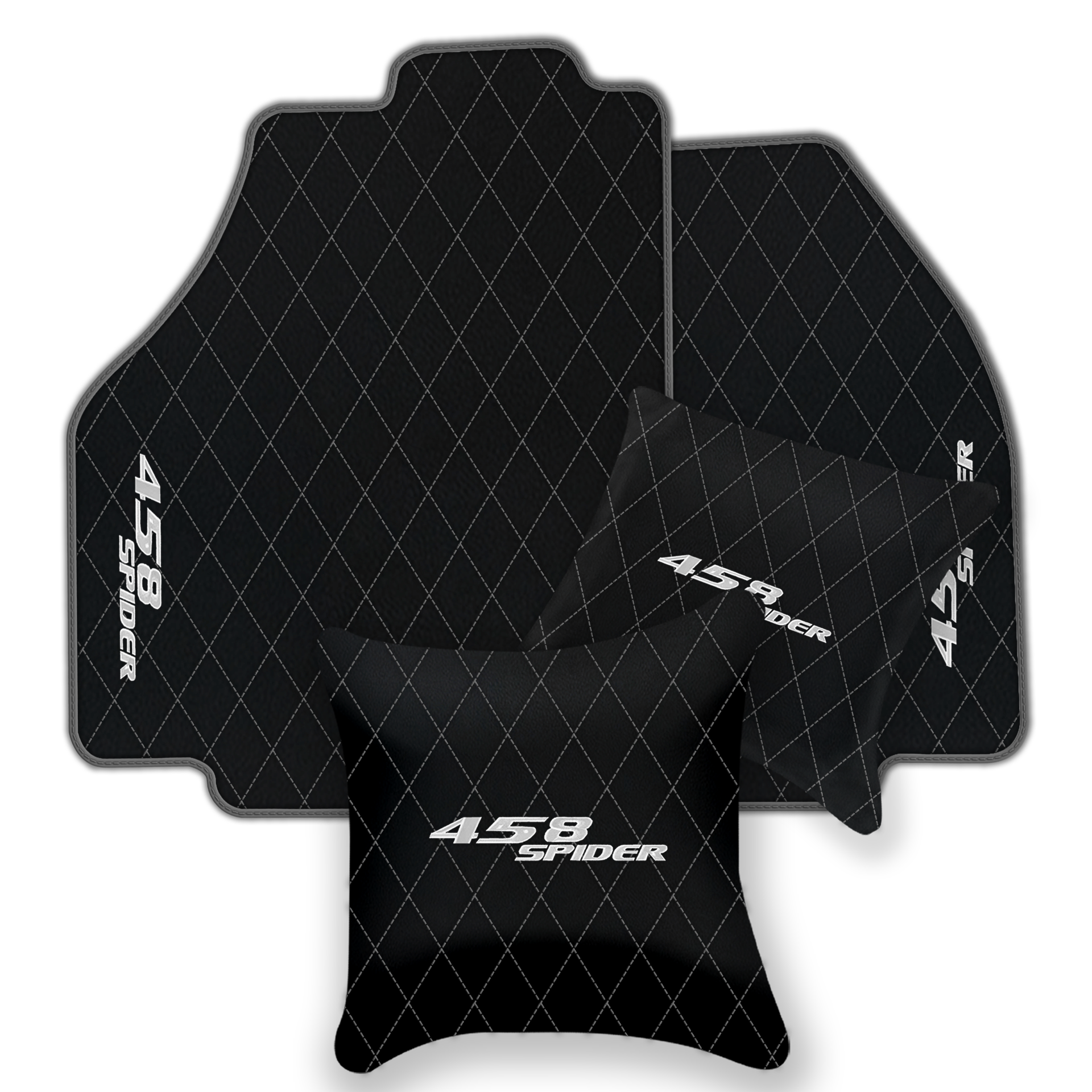 Black Leather Floor Mats for Ferrari 458 Spider (2012-2015) | Custom