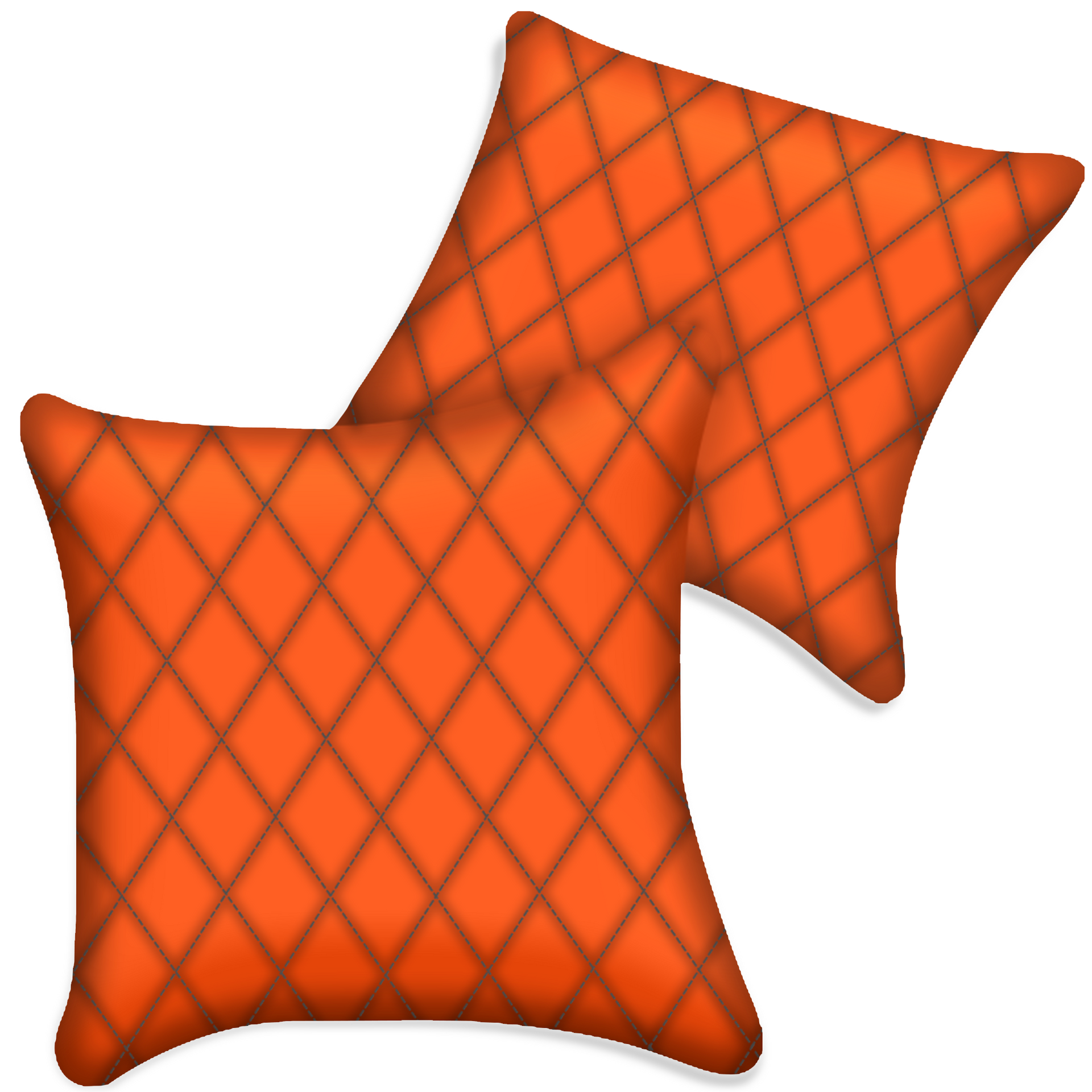 Customizable Orange Leather Pillows Set of 2 for All Vehicles | Single Diamond Pattern