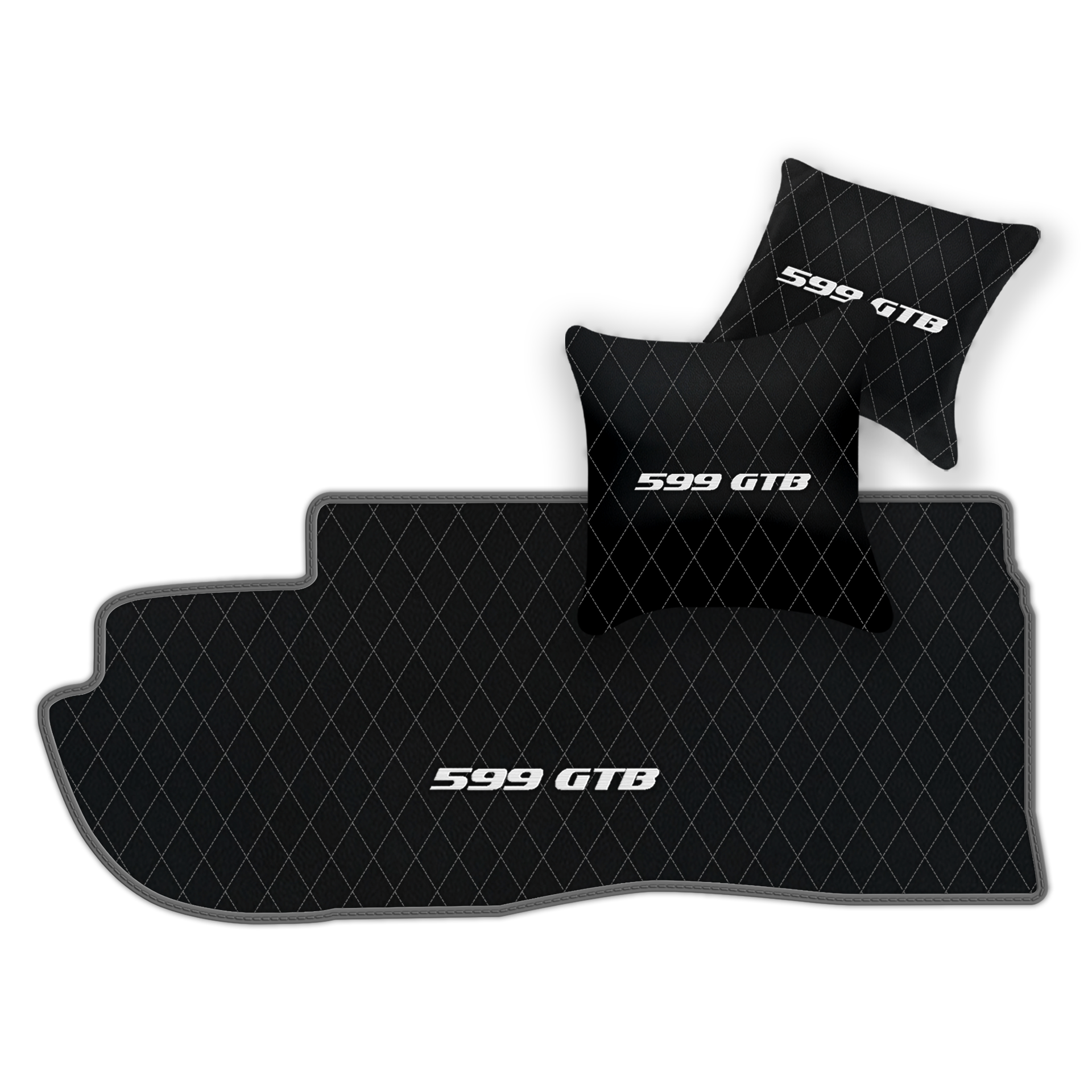 Custom Black Leather Floor Mats for Ferrari 599 Coupe (2006-2012)
