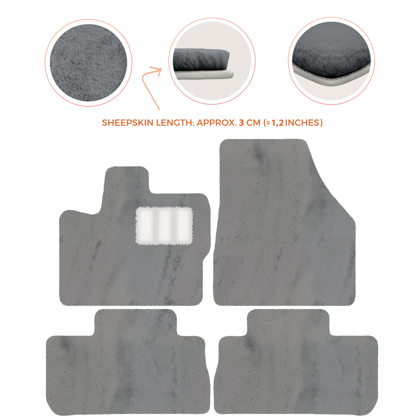 Premium Sheepskin Floor Mats for 2003-2007 Land Rover Freelander