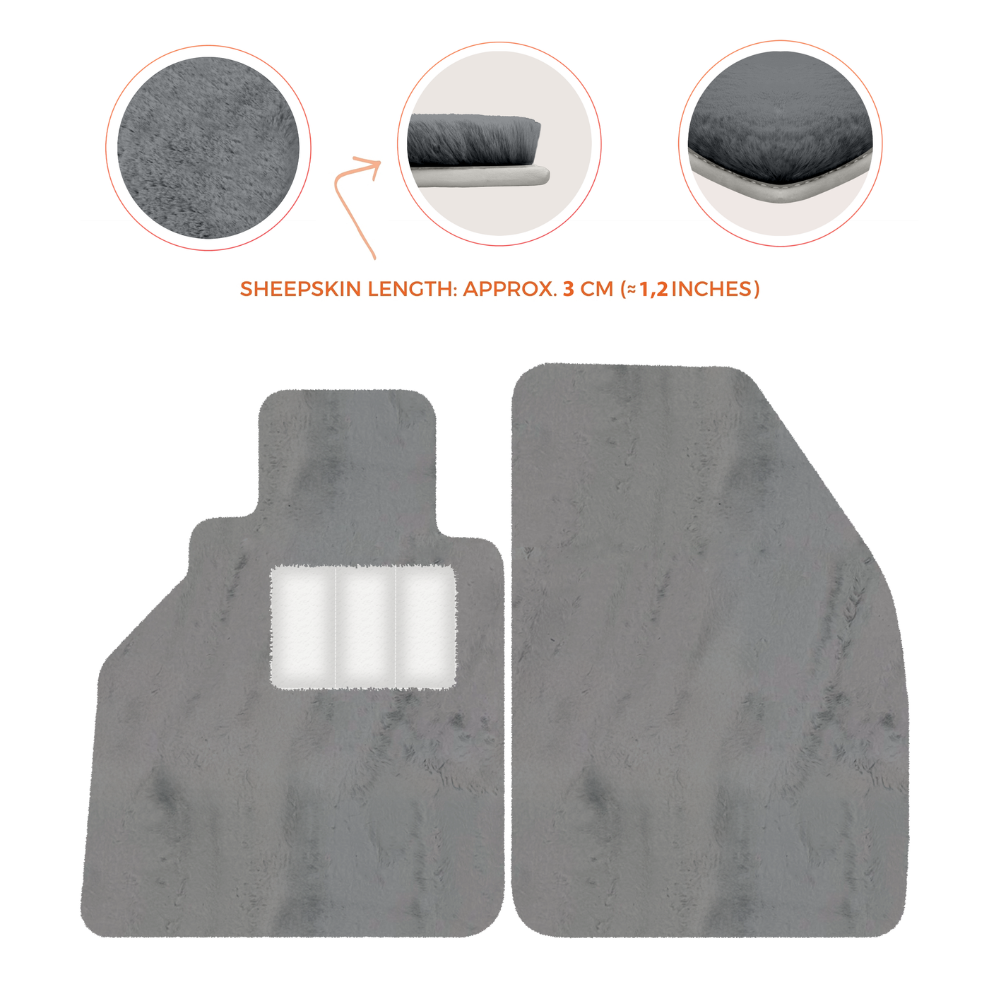 Sheepskin Floor Mats for Porsche 986 Boxster (1996-2004) - Sheepskin Length, Various Color Options