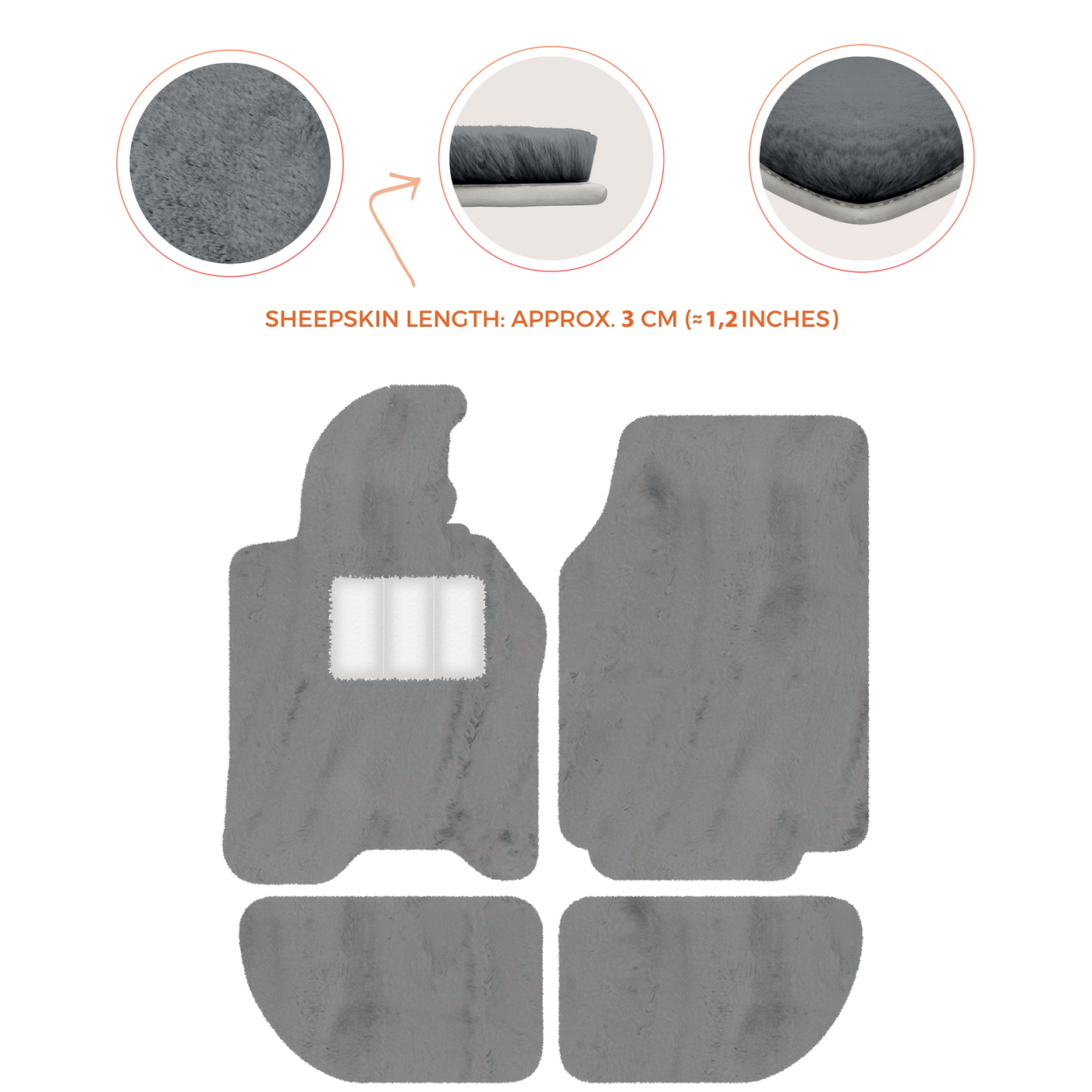 Sheepskin Floor Mats for Porsche 944 (1981-1991) | Custom Colors