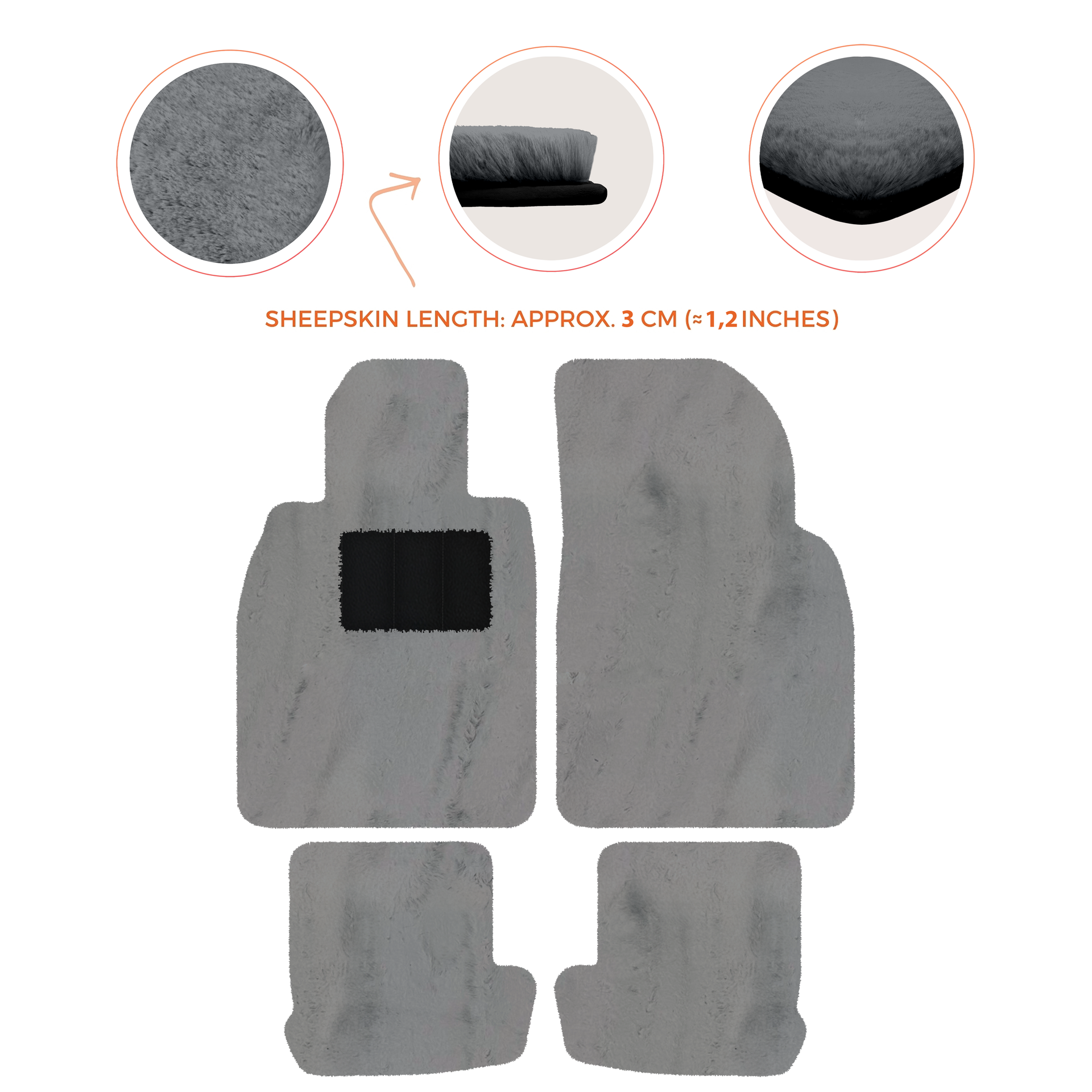 Premium Quality Sheepskin Floor Mats for Porsche 924 (1976-1988)