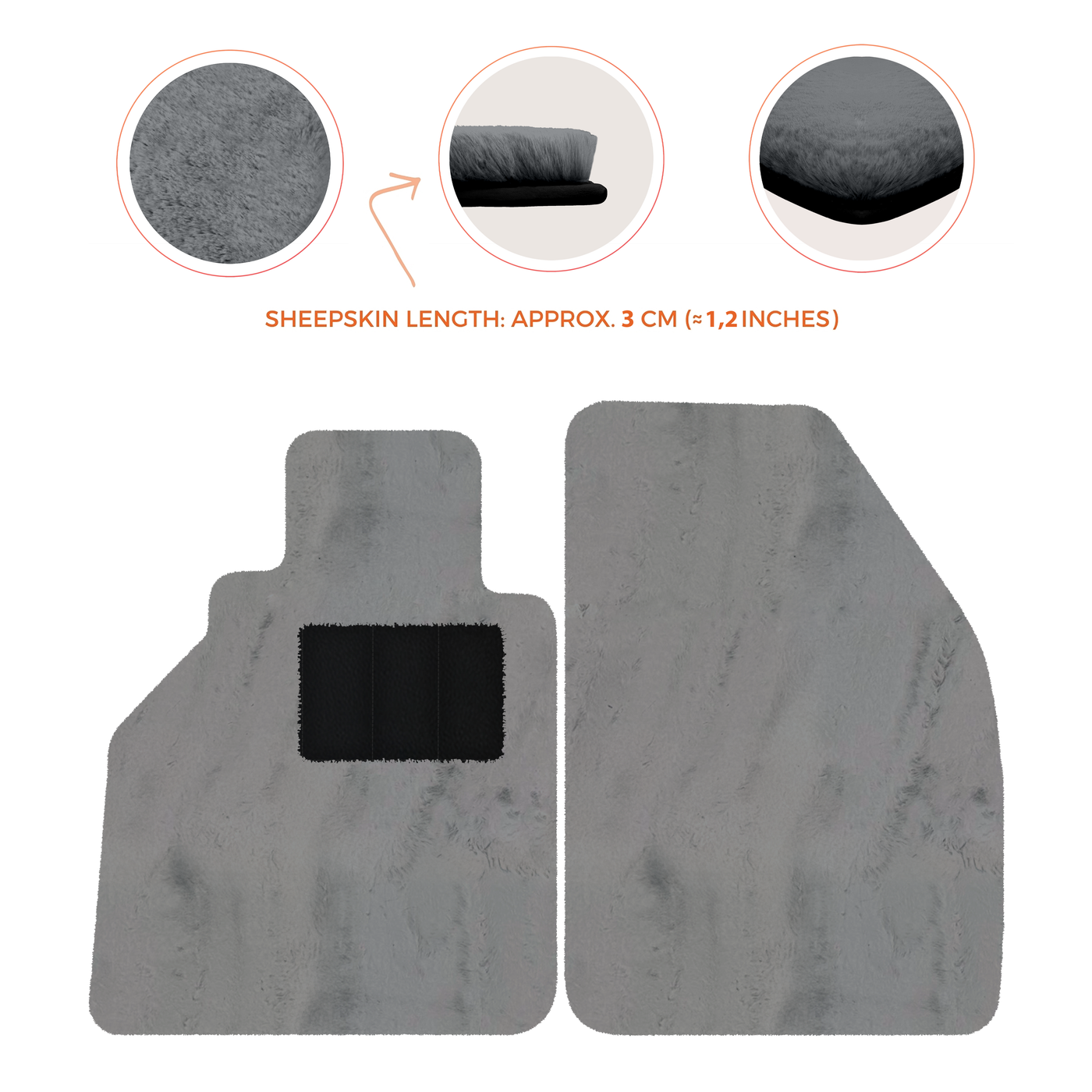 Sheepskin Floor Mats for Porsche 986 Boxster (1996-2004) - Sheepskin Length, Various Color Options