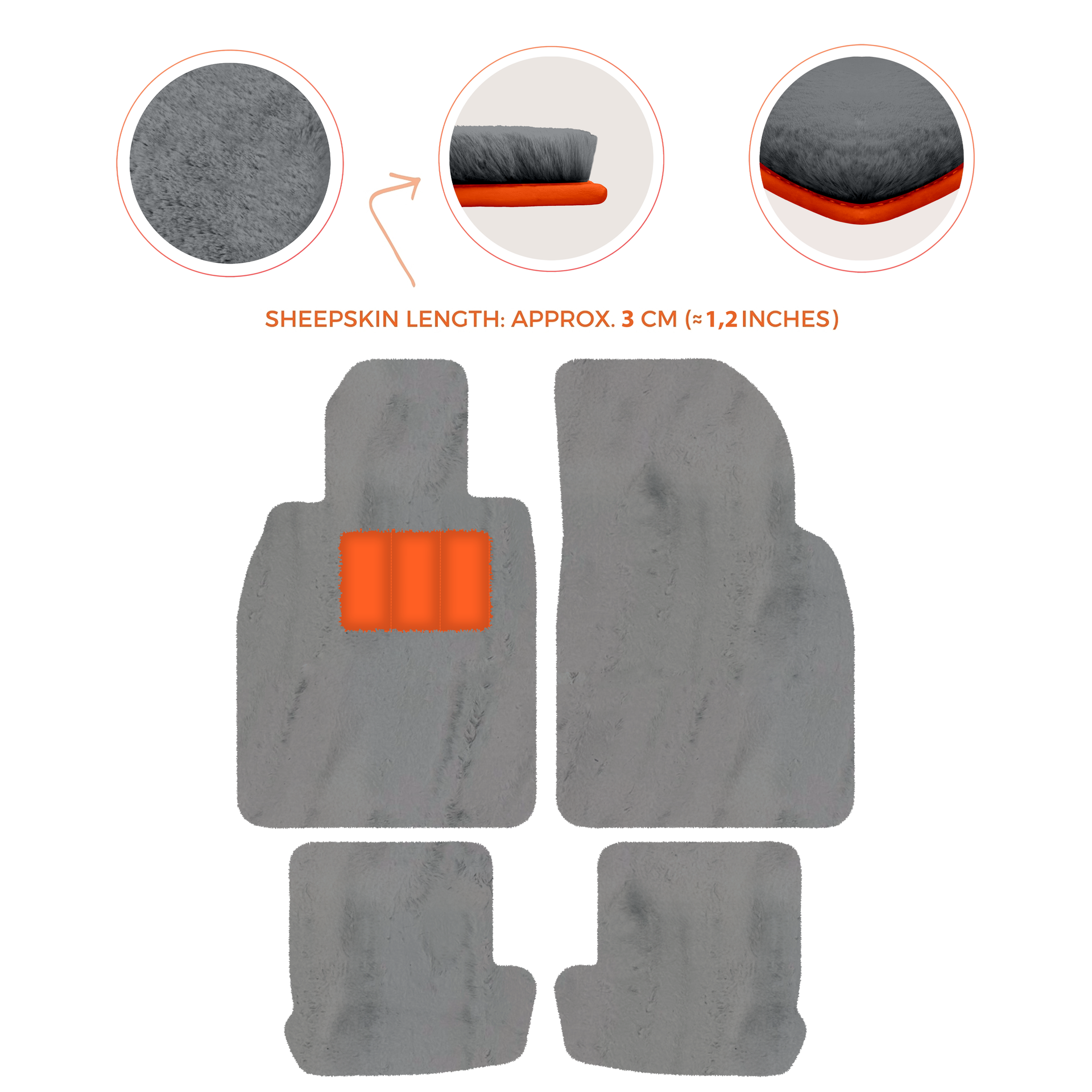 Premium Quality Sheepskin Floor Mats for Porsche 924 (1976-1988)