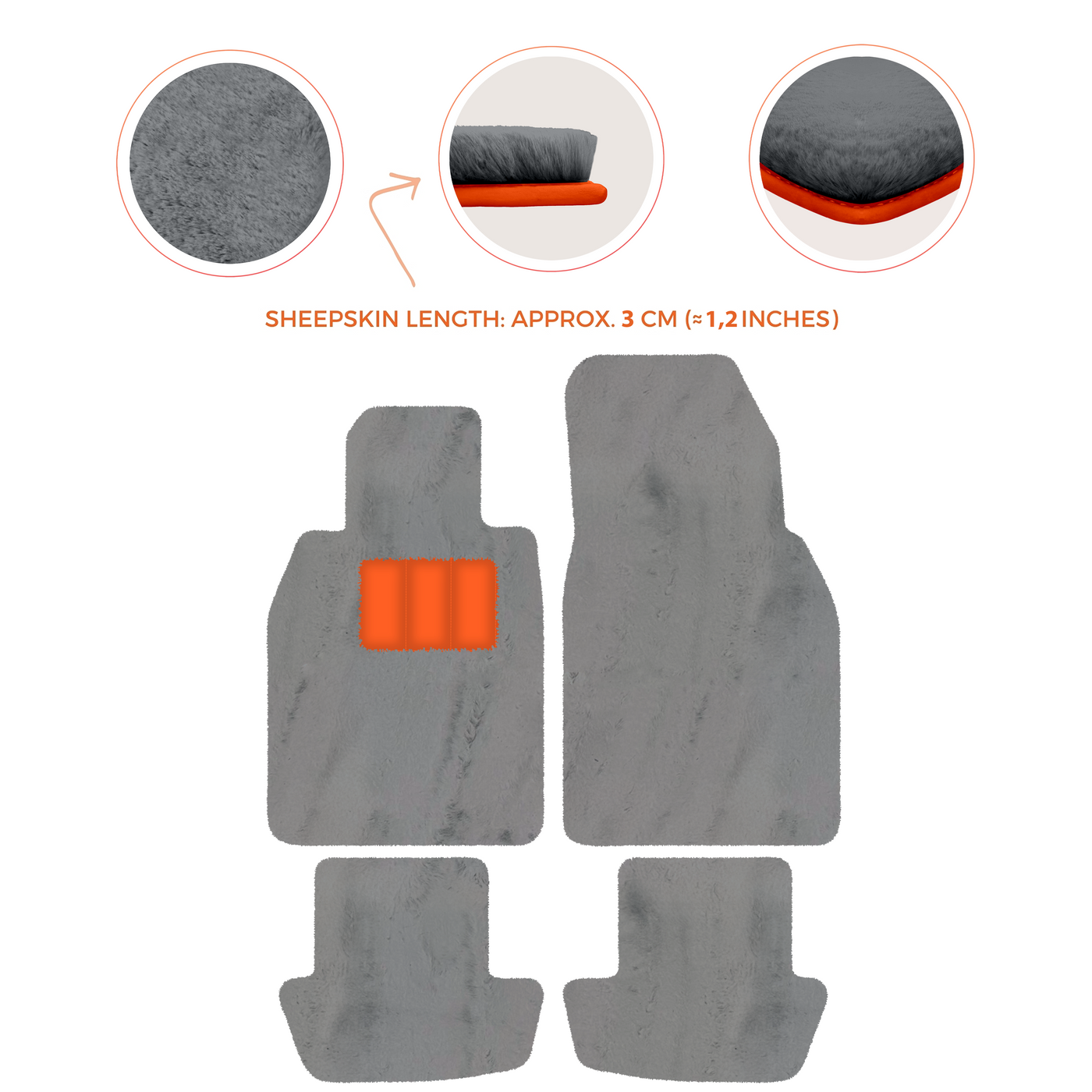Premium Sheepskin Floor Mats for Porsche 911 991 (2012-2019)