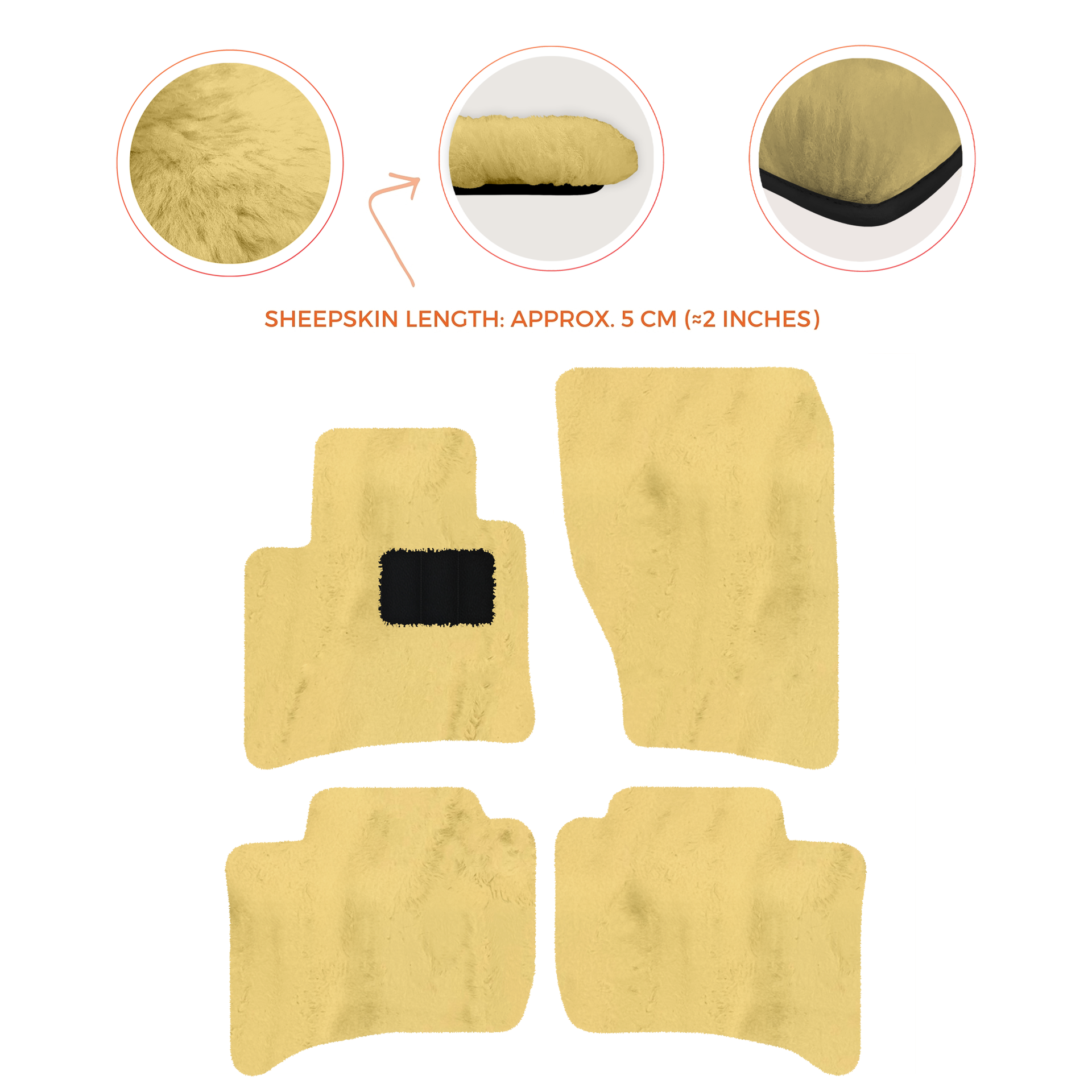 Premium Sheepskin Floor Mats for Porsche Cayenne (2010-2018)