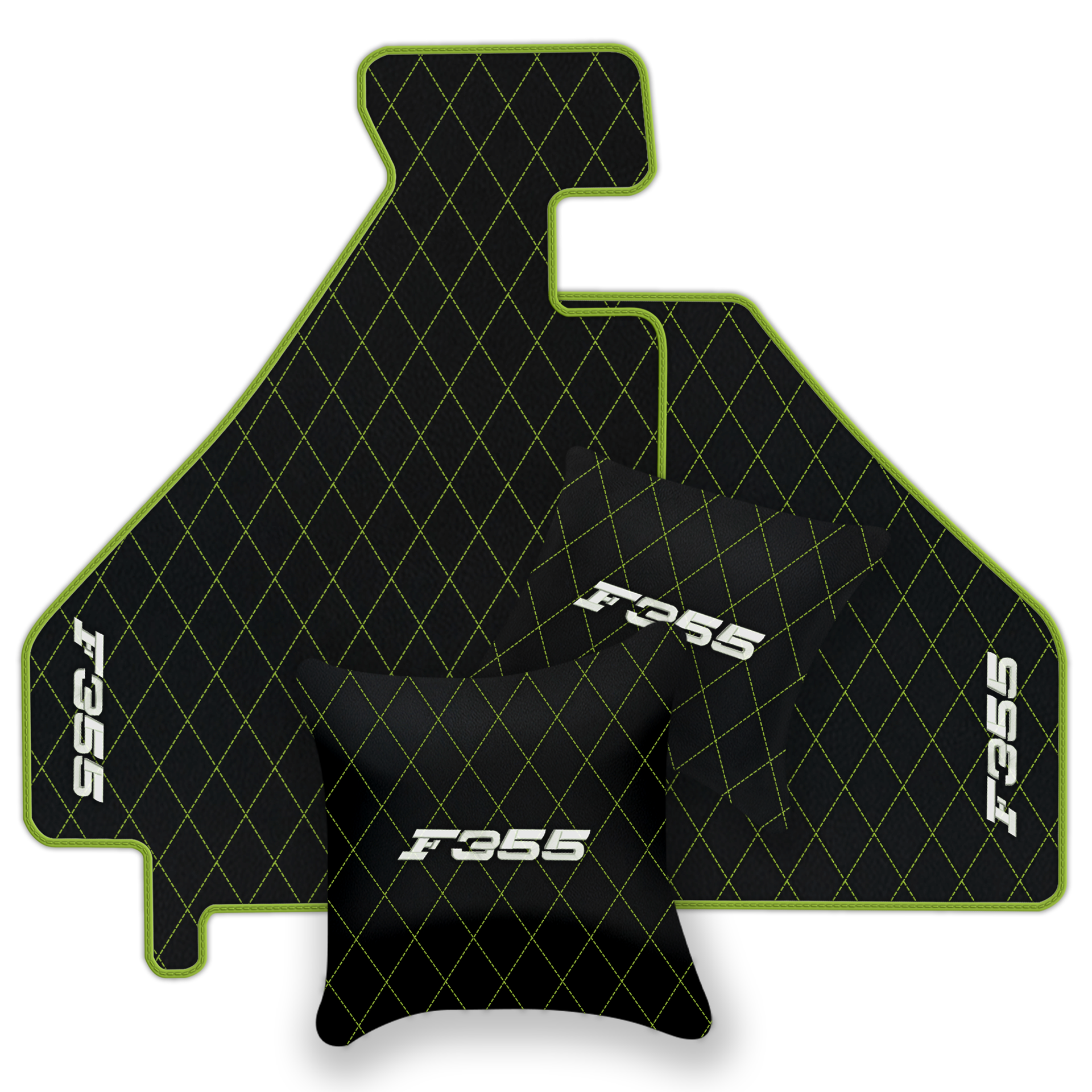 Luxury Black Leather Floor Mats for Ferrari 488 Spider (2016-2022)