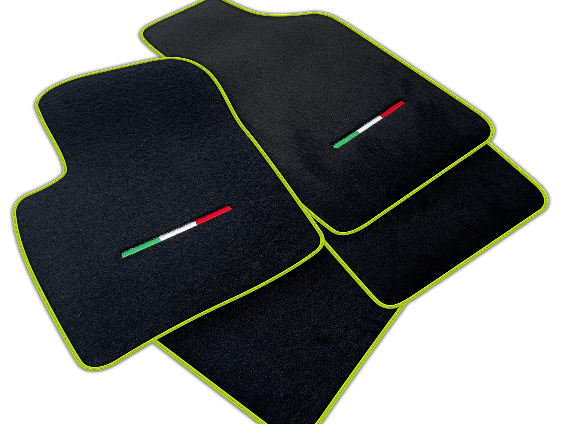Italian Edition Black Floor Mats for Fiat 500 (2013-2015) Automatic
