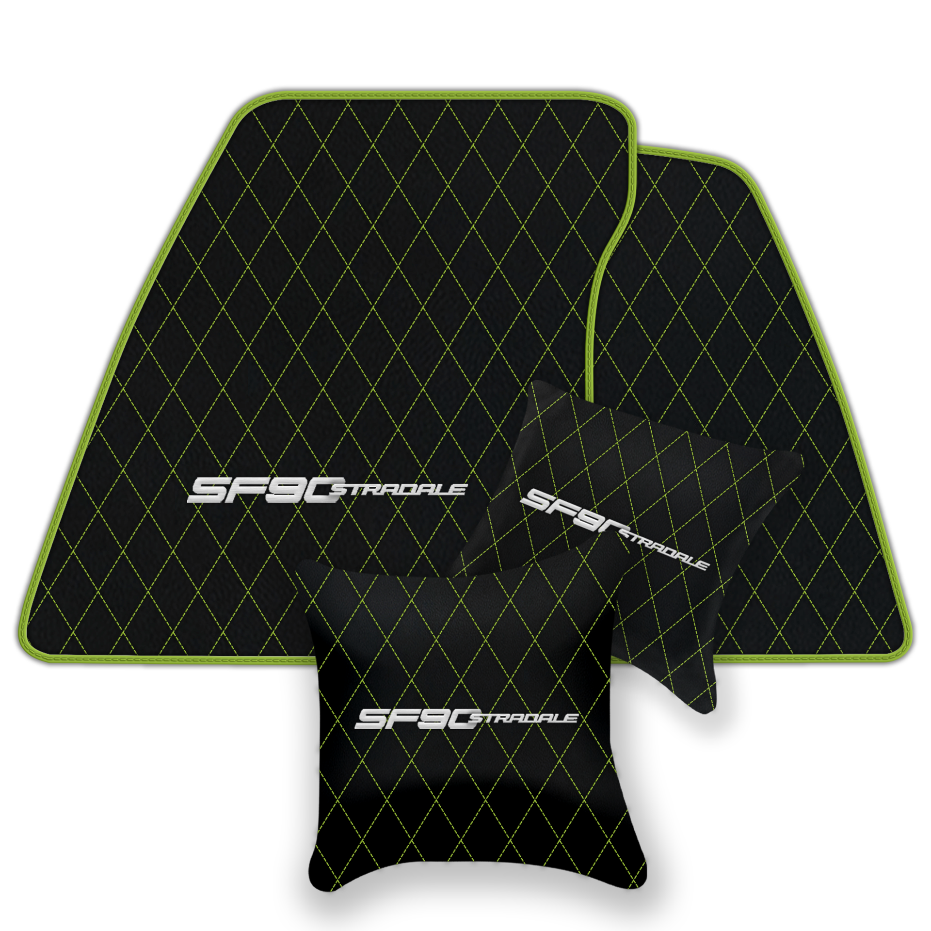 Premium Black Leather Floor Mats for Ferrari 360 (1999-2005)