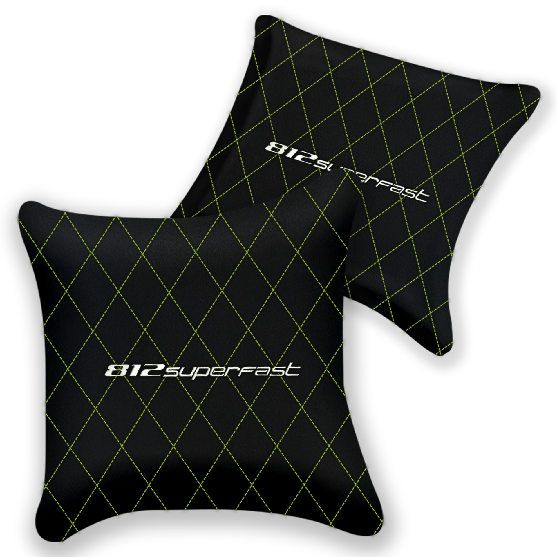 Customizable Black Leather Pillows for Ferrari F12 (2012-2022)