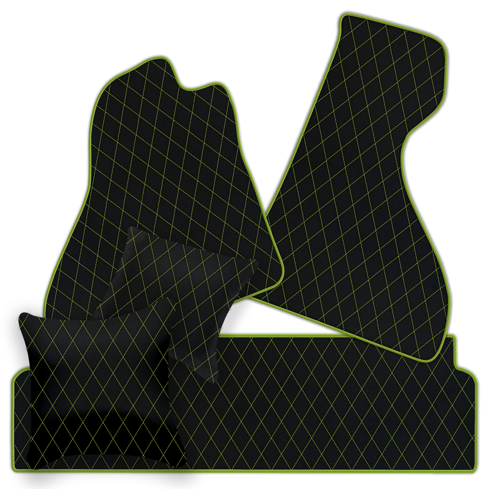 Premium Black Leather Floor Mats for Ferrari F8 Tributo (2019-2023)