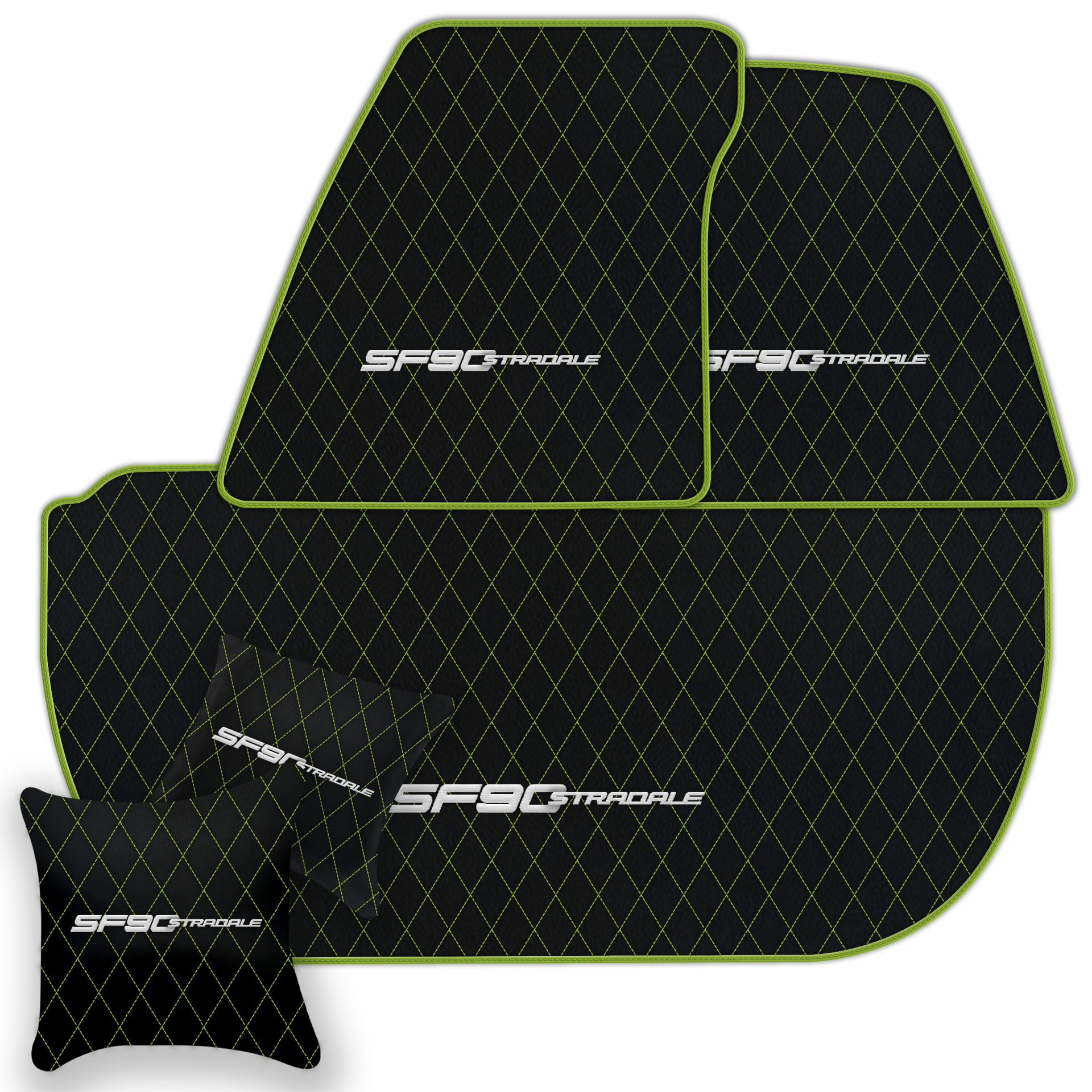 Premium Black Leather Floor Mats for Ferrari 360 (1999-2005)