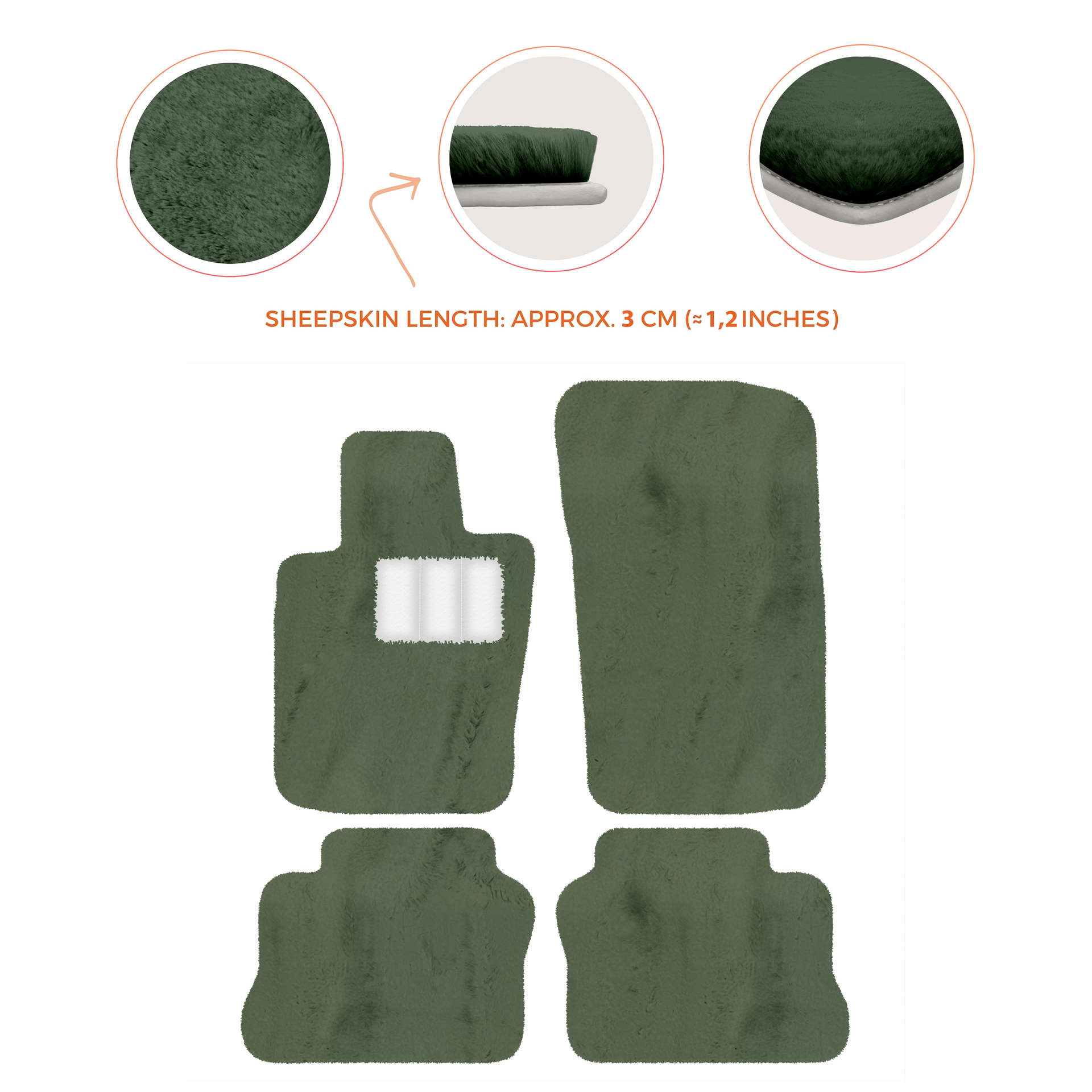Luxurious Sheepskin Floor Mats for Porsche Panamera (2009-2016)