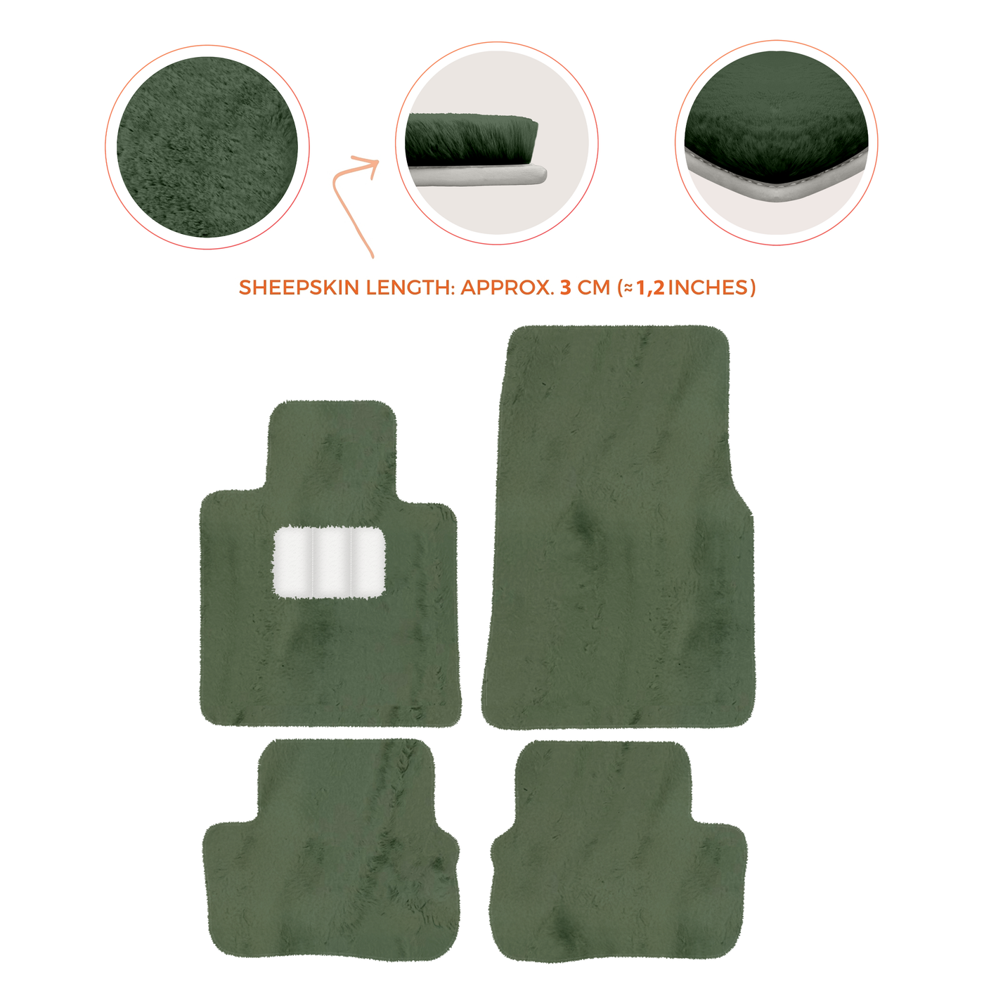 Premium Sheepskin Floor Mats for Rolls-Royce Shadow (1965-1977)