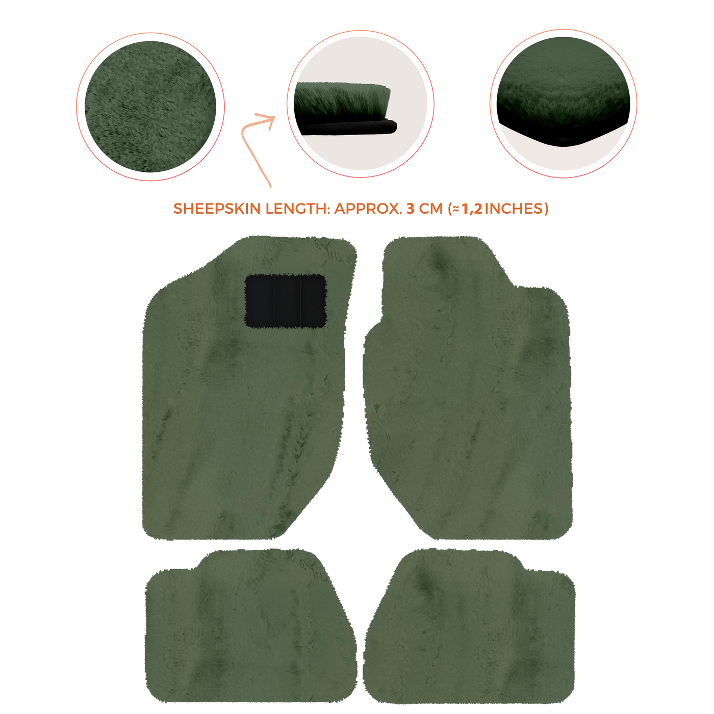 Luxury Sheepskin Floor Mats for Land Rover Discovery Sport (2015-2019)