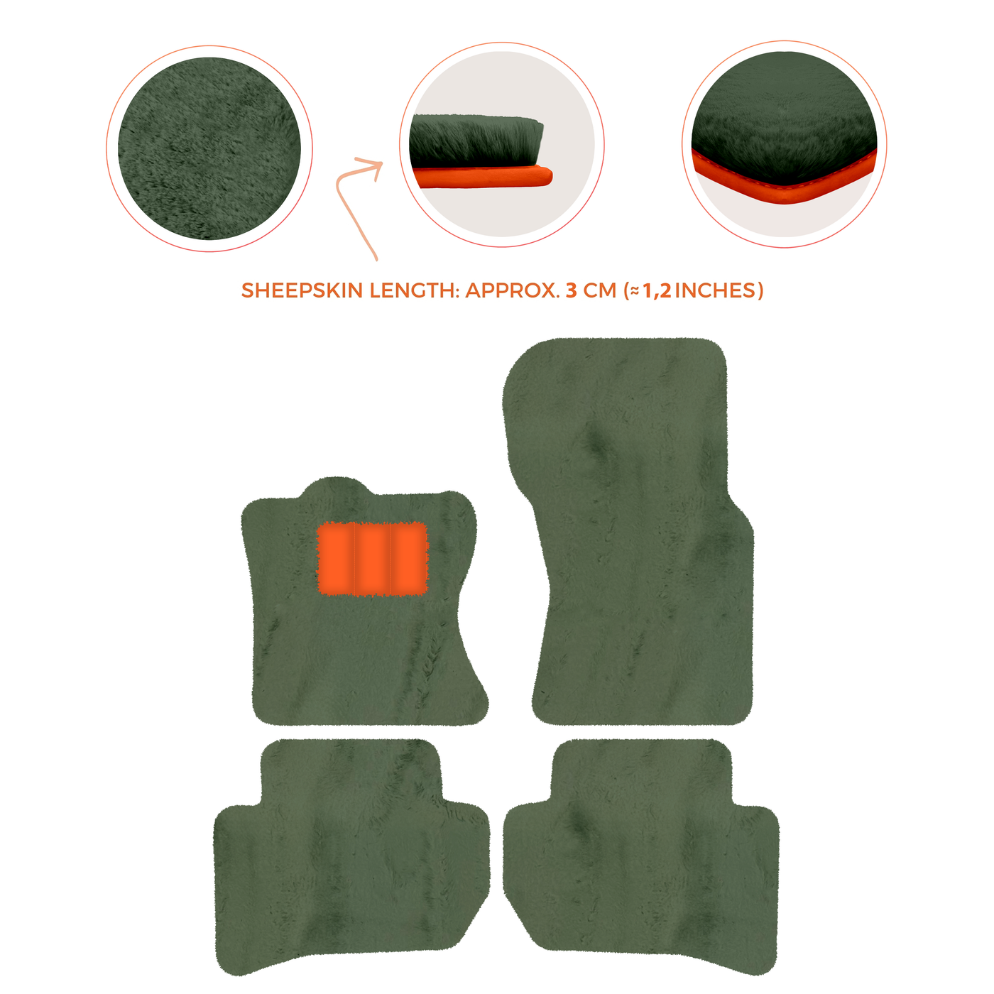Premium Sheepskin Floor Mats for 2010-2013 Range Rover Sport