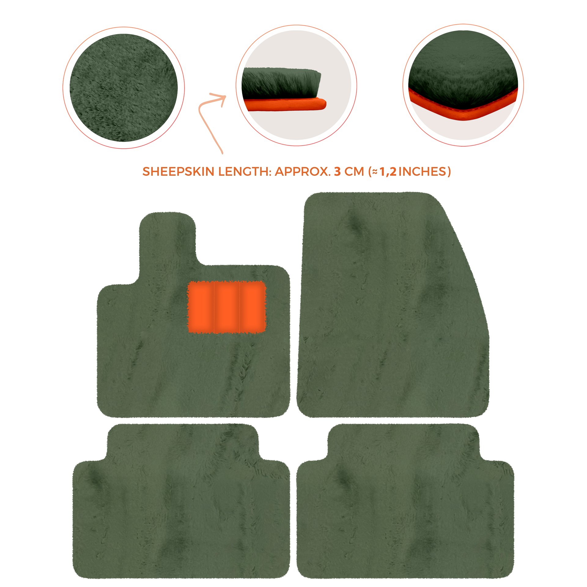 Premium Sheepskin Floor Mats for Range Rover Evoque (2016-2024)