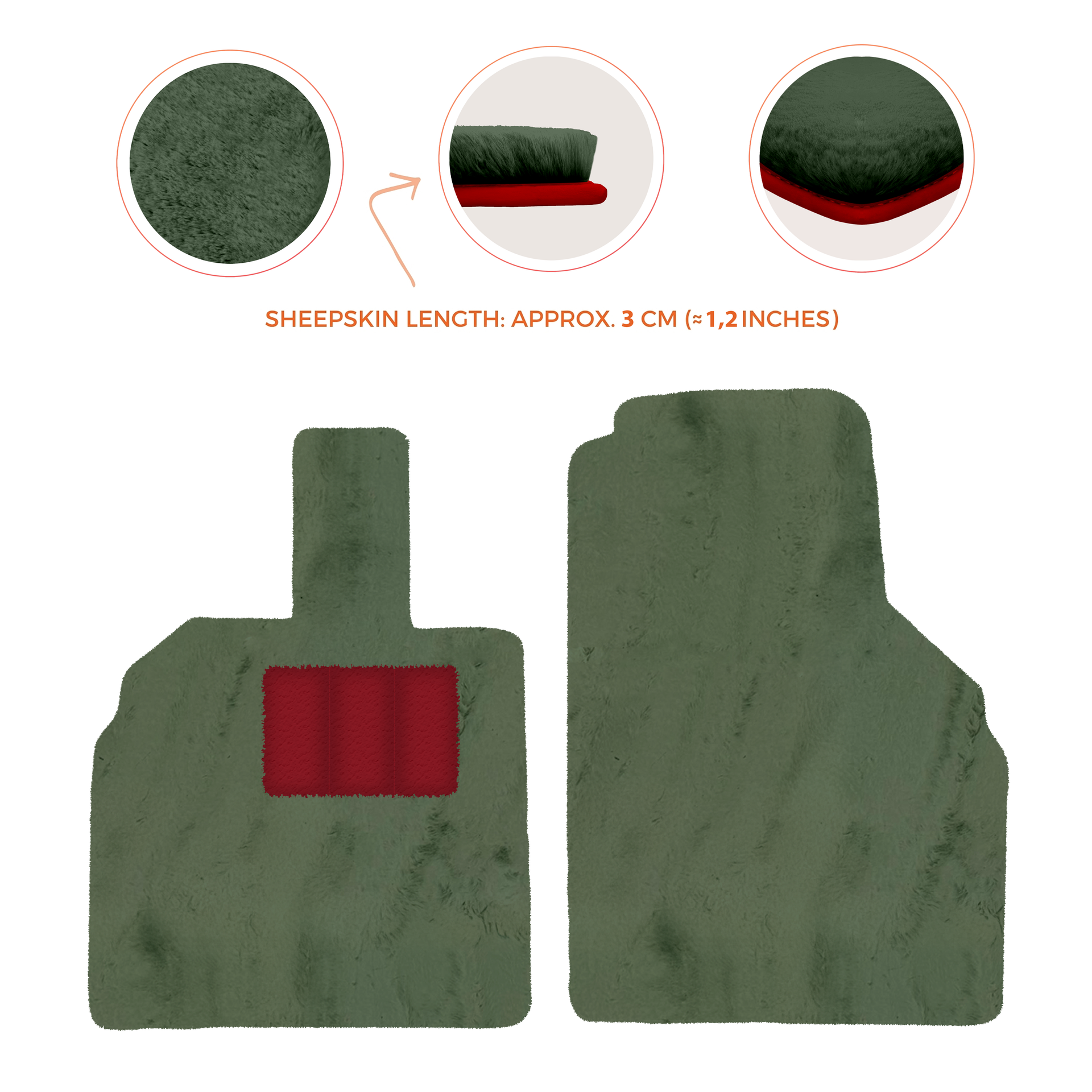 Luxury Sheepskin Floor Mats for Lamborghini Urus (2018-2026)