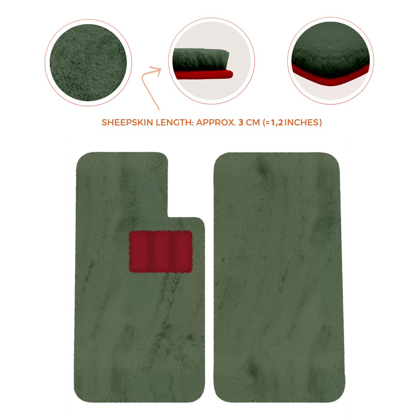 Premium Sheepskin Floor Mats for Aston Martin V8 Virage (1989-1995) Coupe