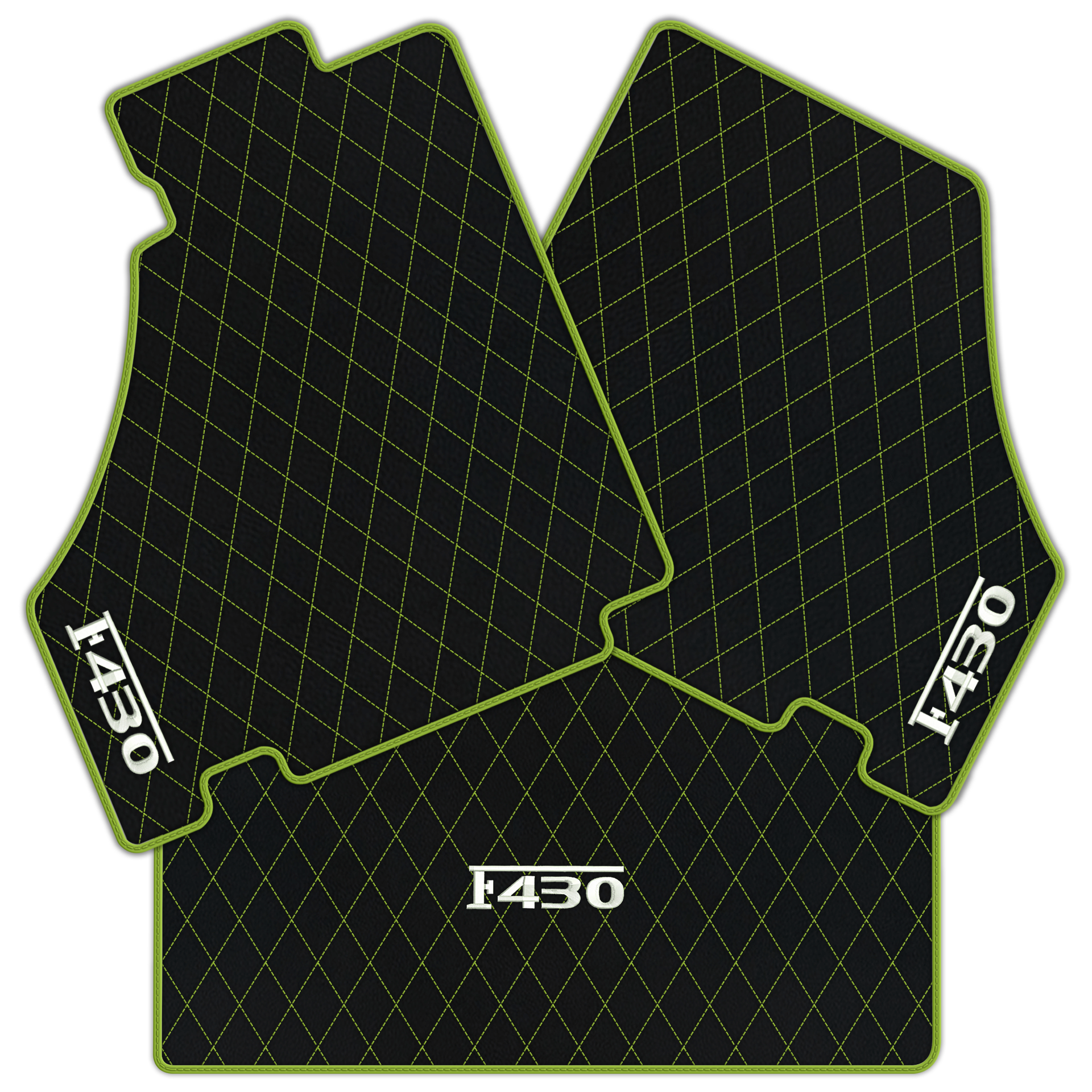 Luxury Black Leather Floor Mats for Ferrari F355 (1994-1999)