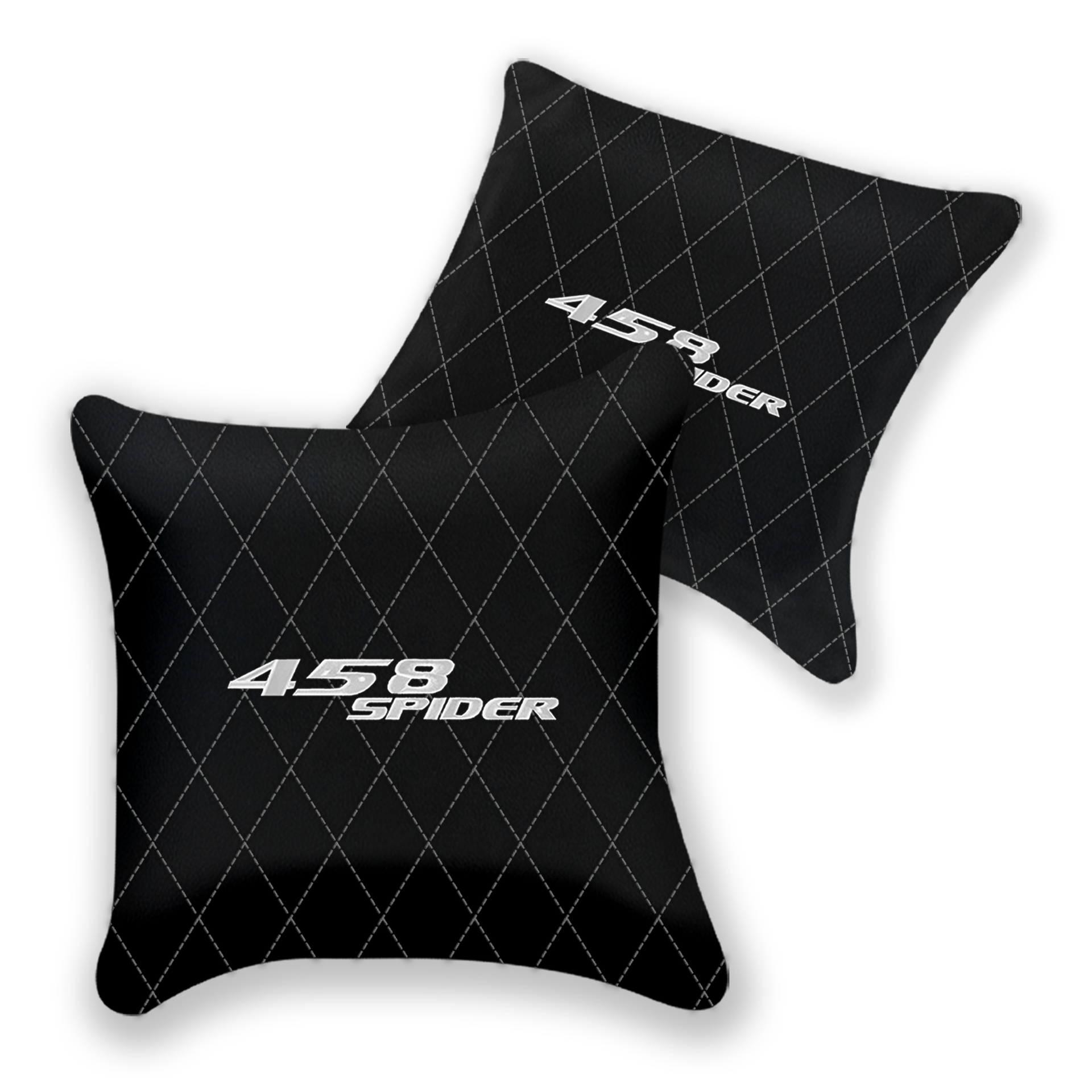 Customizable Black Leather Pillows Set for Ferrari 458 (2012-2015)