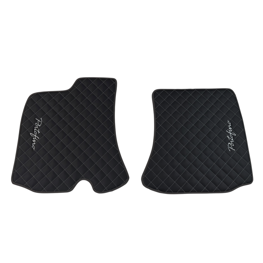 Premium Black Leather Floor Mats for Ferrari Portofino 2018-2023
