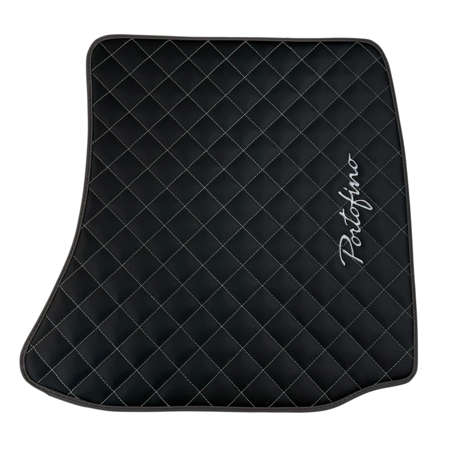 Premium Black Leather Floor Mats for Ferrari Portofino 2018-2023