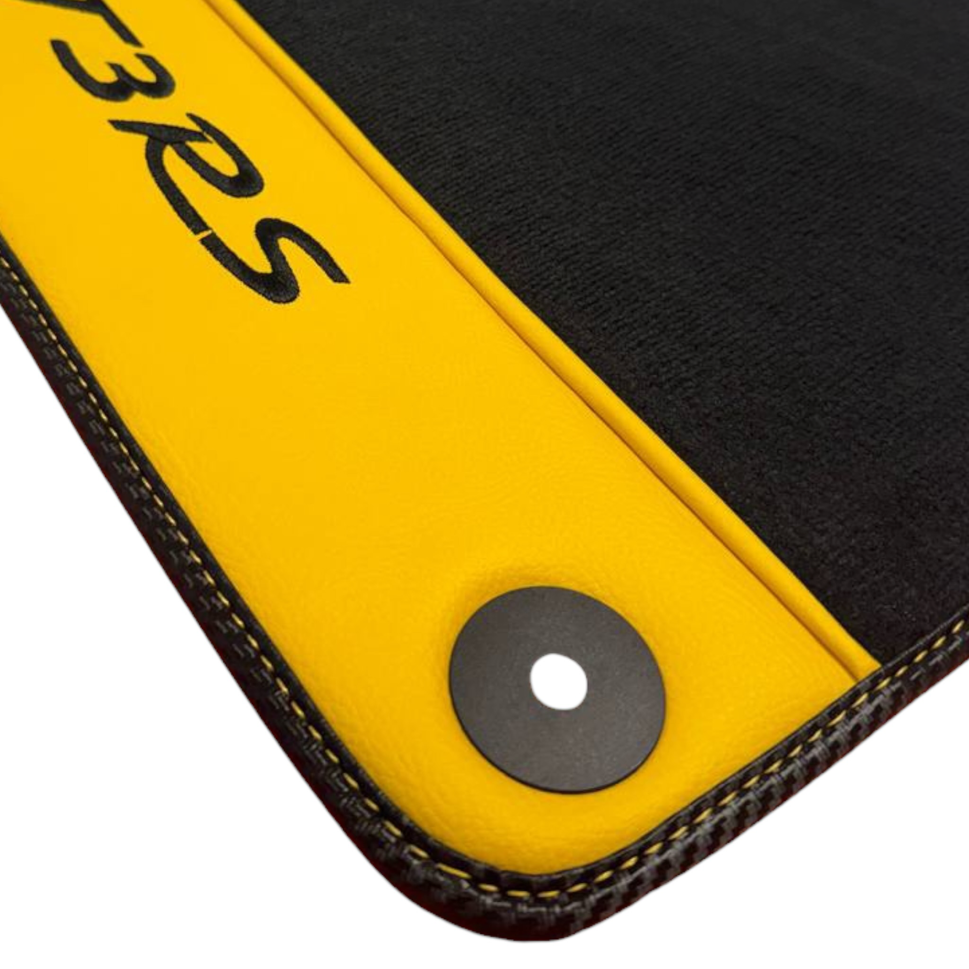 Black Floor Mats for Porsche 911 GT3 RS (2022-2026) with Yellow Leather