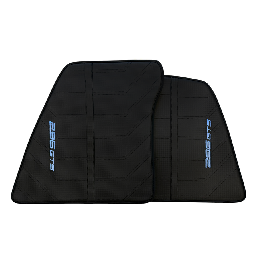 Premium Black Leather Floor Mats for Ferrari 296 GTS 2022-2024