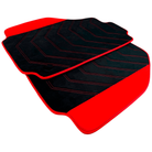Black Alcantara Floor Mats for Ferrari 458 Speciale (2012-2015) with Red Alcantara Accents