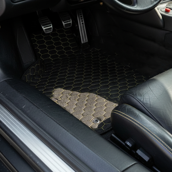 Customizable Leather Floor Mats with Square Pattern for Lamborghini Diablo (1990-2001) - AutoWin