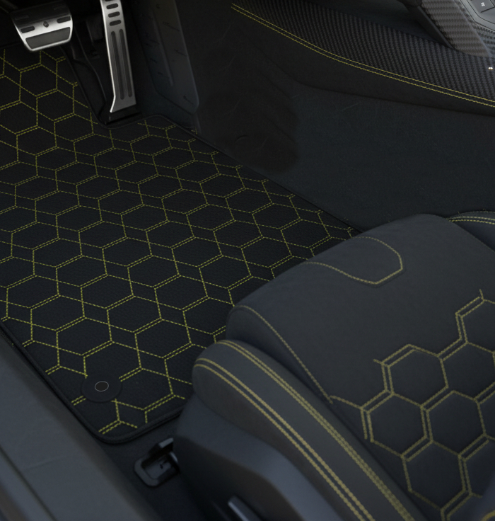 Customizable Leather Floor Mats with ER56 Pattern for Lamborghini Temerario (2025-2026) - AutoWin