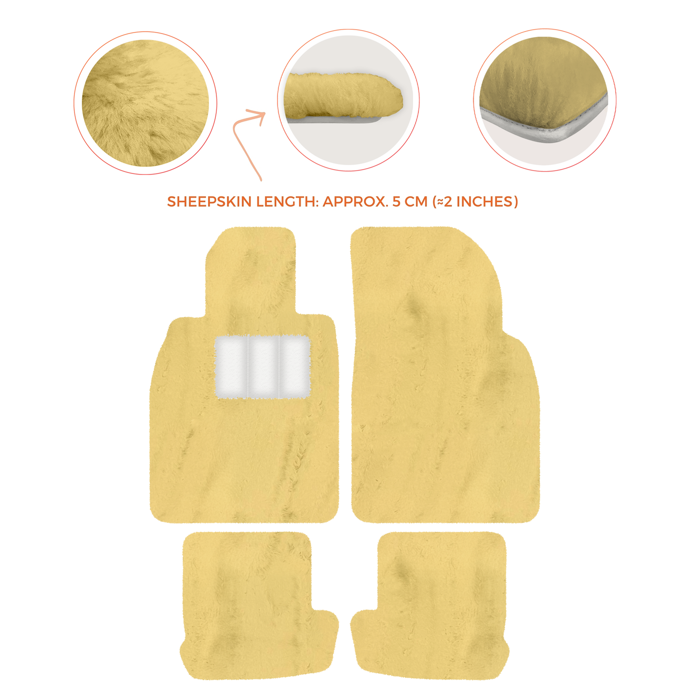 Premium Quality Sheepskin Floor Mats for Porsche 924 (1976-1988)